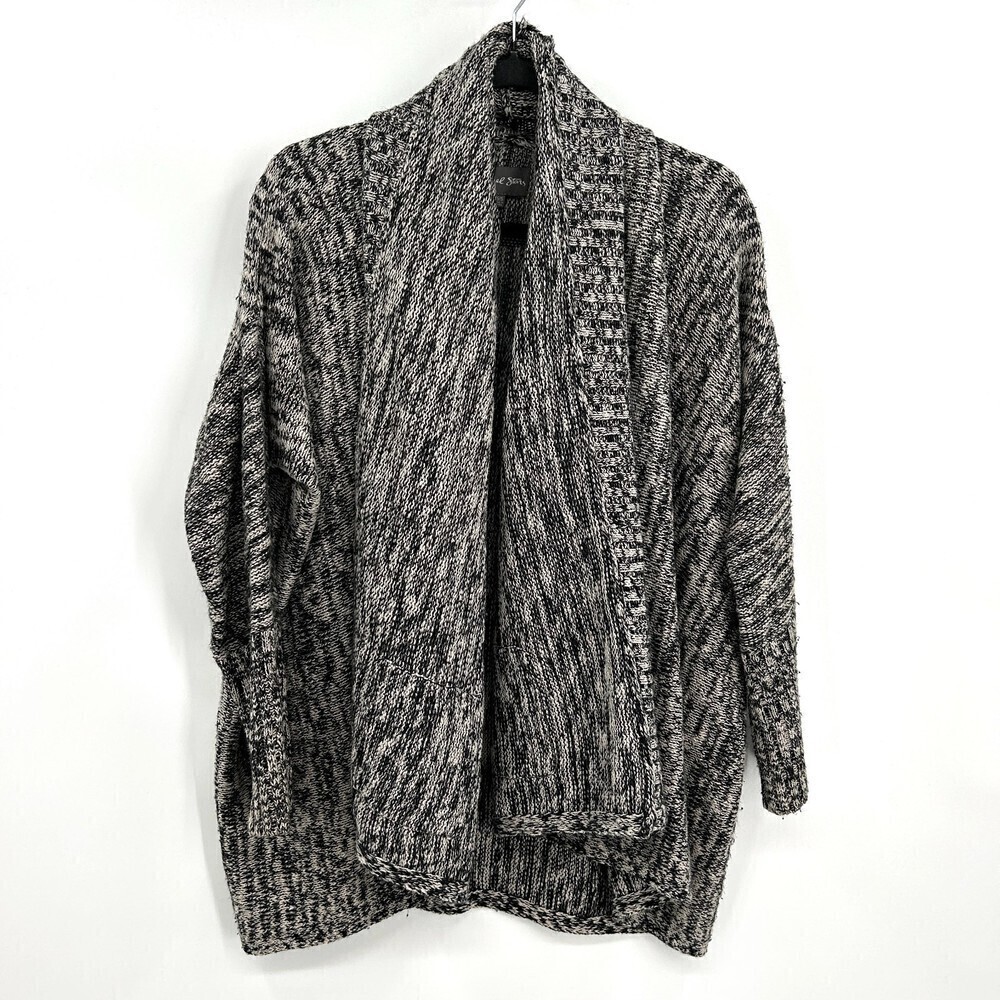 MICHAEL STARS Black White Wool Knit Open Cardigan Sweater Size XS / Small